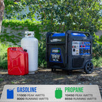 DuroMax Dual Fuel Portable Digital Inverter Generator, 11 000-Watt, 459cc - XP11000iH