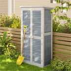 Lofka Outdoor Storage Cabinet With 2 Lockable Doors And 2 Adjustable Shelves, 34.3 x 18.3 x 63.2 in