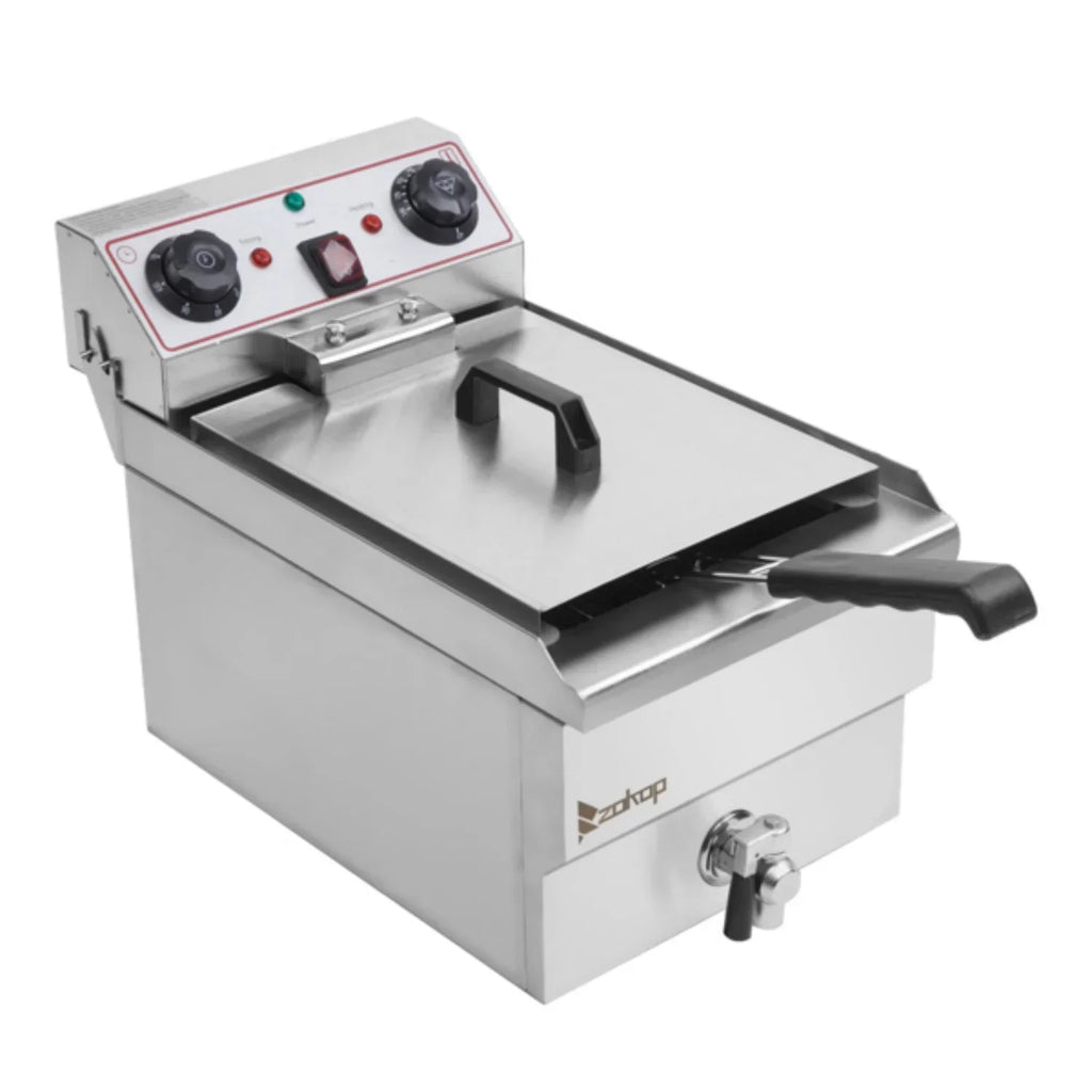 Electric Deep Fryer 8.5QT/8L Total Capacity, 12.5qt/11.8l - 1700W Blue Large Handle