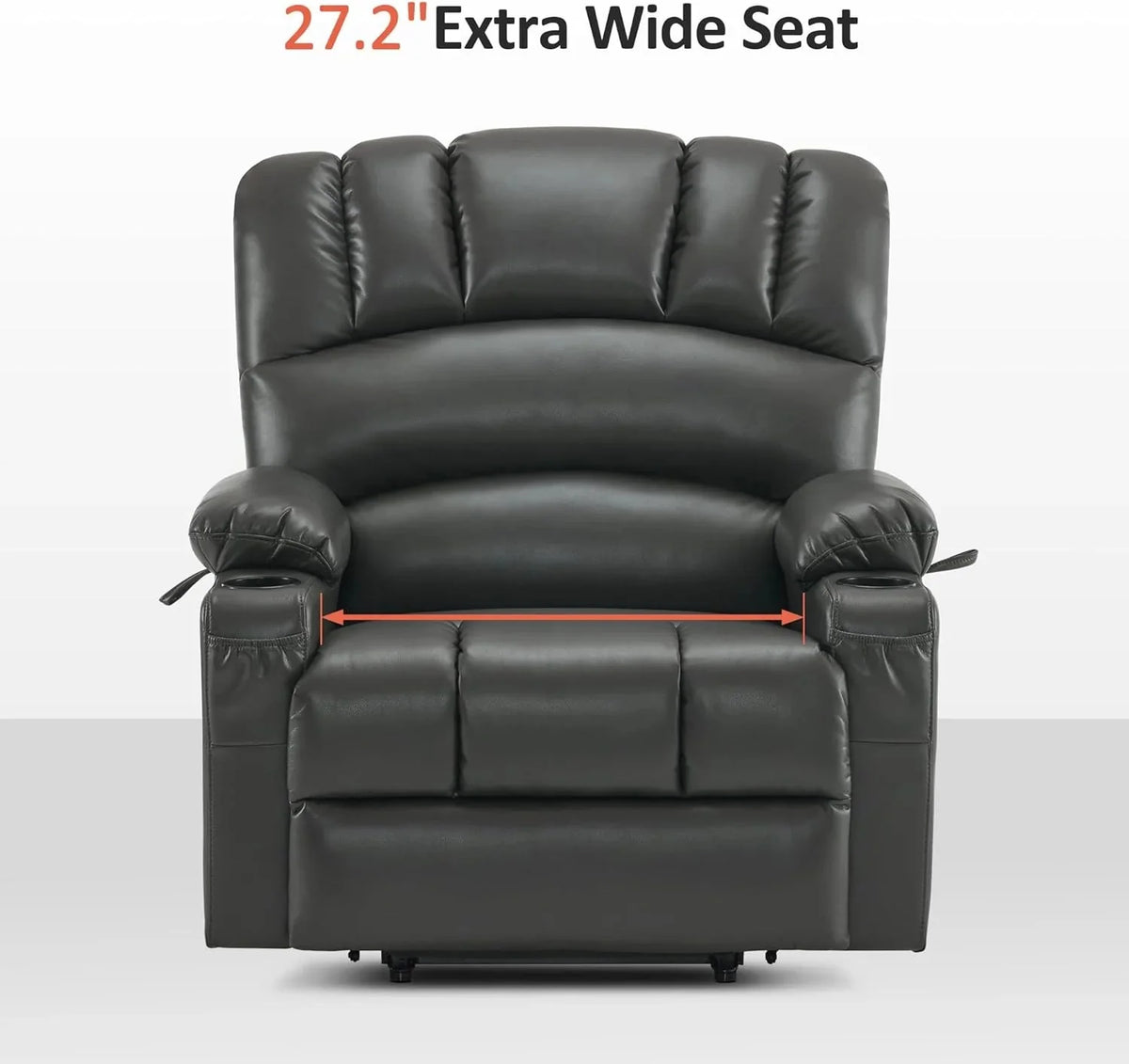 Heated Lift Recliner for Seniors with USB and Cup Holders