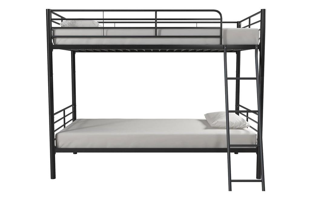 Mainstays Convertible Twin Over Twin Metal Bunk Bed - Black