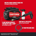 CRAFTSMAN Electric Pressure Washer 1700 PSI 1.2 GPM 13 Amp 20 ft Hose 35 ft Cord