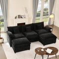 108 Inch U Shape Sectional Sofa With Removable Footstool