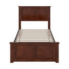 AFI Twin Solid Wood Low Profile Platform Bed With Matching Footboard, Walnut - Charlotte