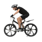 Aiqidi 26 Inch 21 Speed Full Suspension Folding Mountain Bike, Black