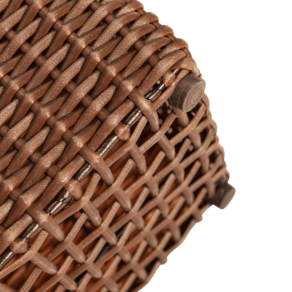 All-Weather Wicker Planter Set With Liners, 2 Piece, Mocha, 11 in L x 11 in W x 23 in H