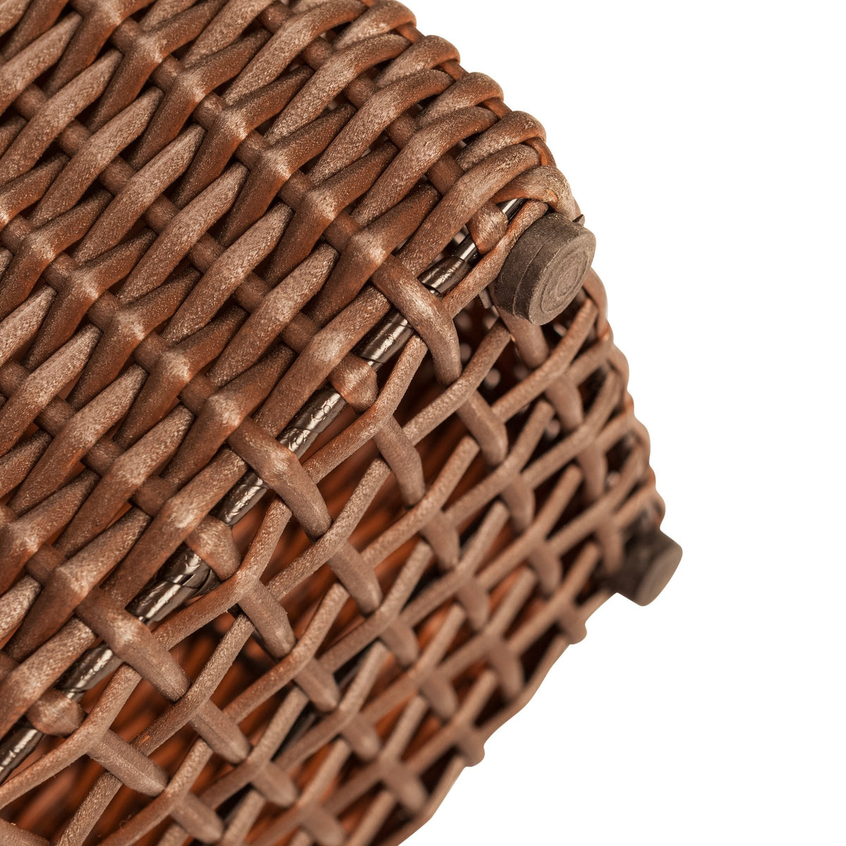 All-Weather Wicker Planter Set With Liners, 2 Piece, Mocha, 11 in L x 11 in W x 23 in H