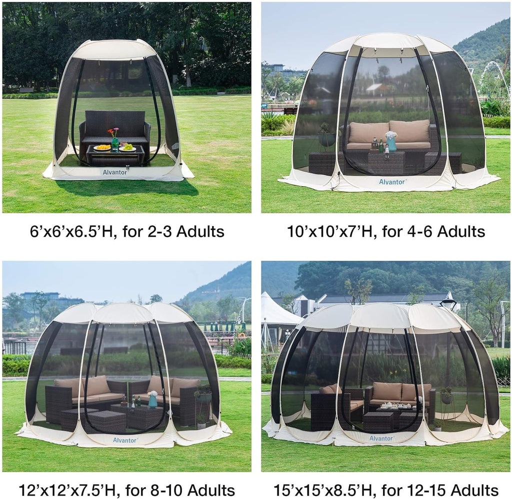 Alvantor Screen House Camping Tent 12'x12' Beige - 9020#E8