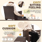 4-Piece Outdoor Patio Furniture Set With Rattan Wicker Chairs, Loveseat And Glass-Top Table