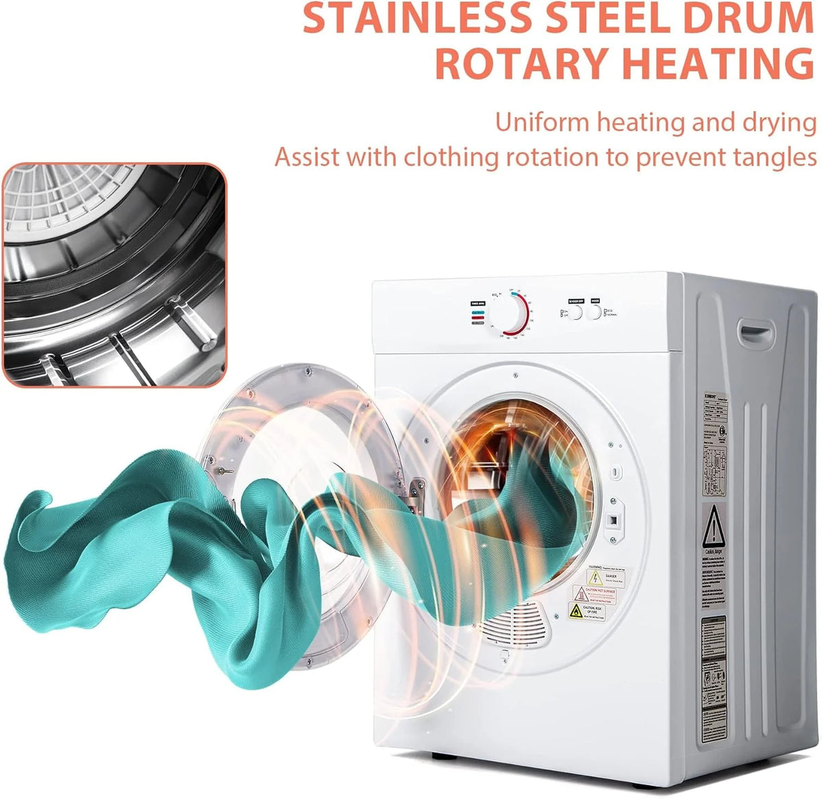 Portable Clothes Dryer 1.8 cu. ft. White - CD-7-NEW