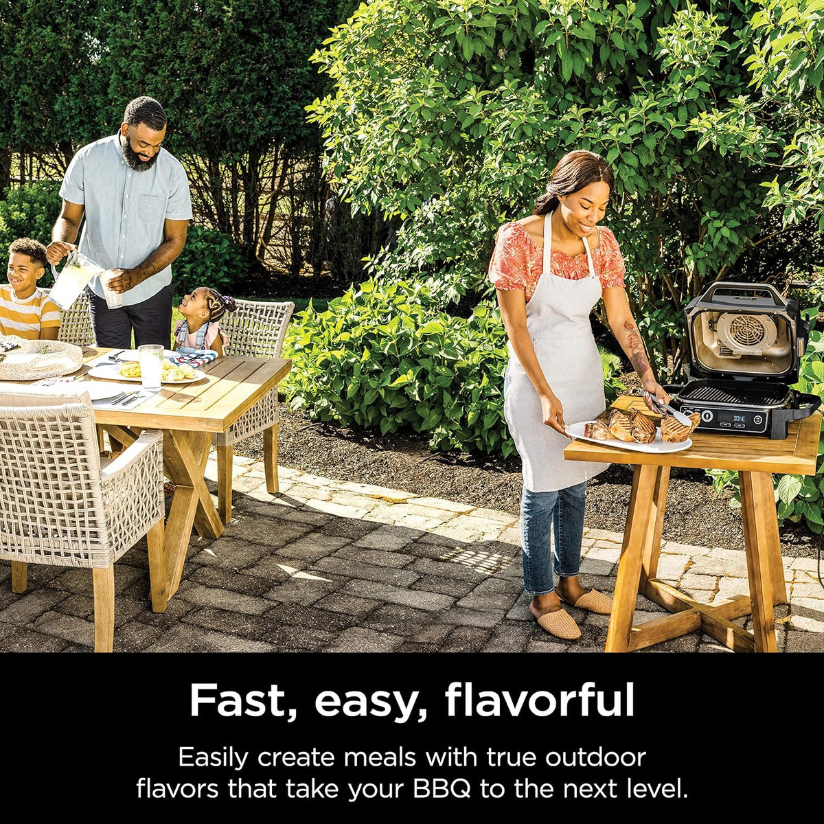 Ninja 7-in-1 Portable Electric Outdoor Grill And Smoker With Thermometer, Grey - OG751BRN