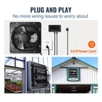 VEVOR 14 inch Exhaust Fan, 1513 CFM, 120V/60Hz, 30W - Smart Controller