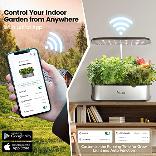 LetPot Smart Hydroponic Growing System, 12 Pods Indoor Herb Garden Kit - LPH-SE