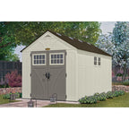 Suncast Tremont Plastic Storage Shed 8 ft W x 13 ft D, Taupe - BMS8135