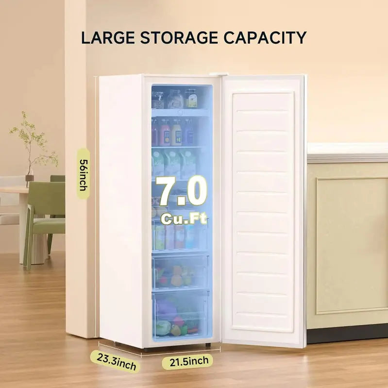 Bangson Convertible Upright Freezer/Refrigerator, 7.0 Cu. Ft.