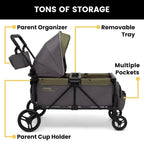 Jeep Sport All-Terrain Stroller Wagon With Canopy And Parent Organizer
