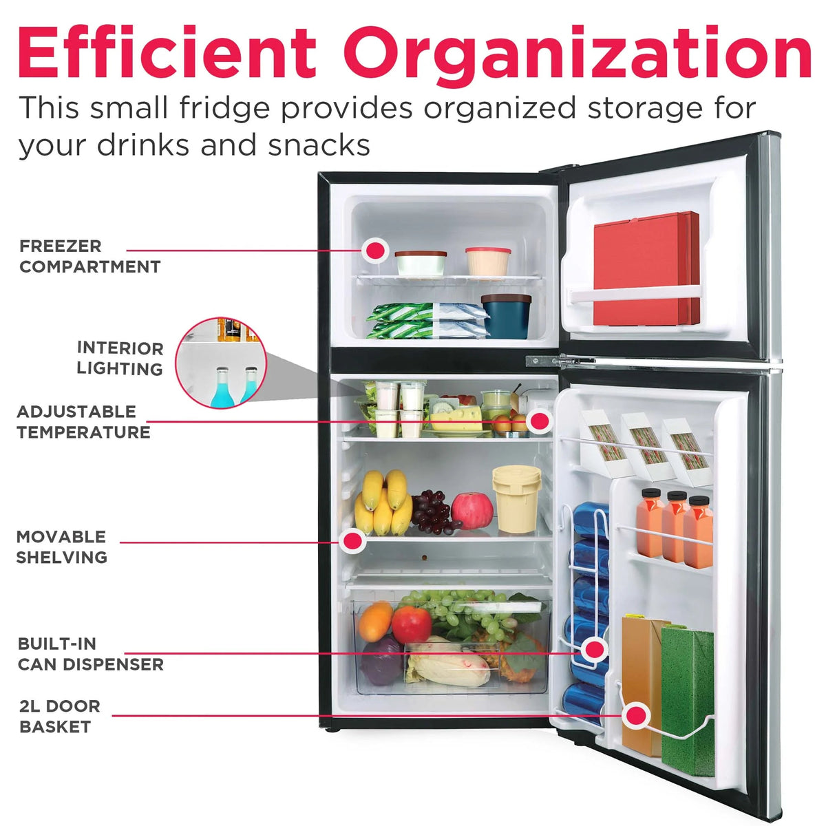 Frigidaire 4.5 Cu. Ft. 2-Door Compact Refrigerator With Chrome Trim - EFR451, Platinum
