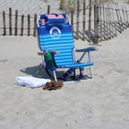 Ocean Zero Deluxe Backpack Beach Chairs, Striped, 2 Pack
