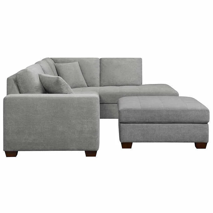 Thomasville Miles Fabric Sectional With Storage Ottoman, 3 Piece, Blue Or Gray