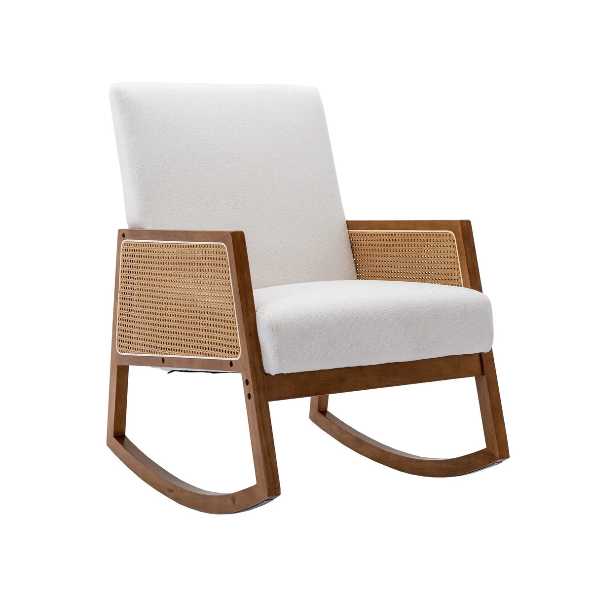 Upholstered Tall Back Gliding Rocking Armchair