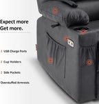 Heated Lift Recliner for Seniors with USB and Cup Holders