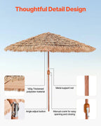 Thatched Tiki Patio Umbrella 9 ft