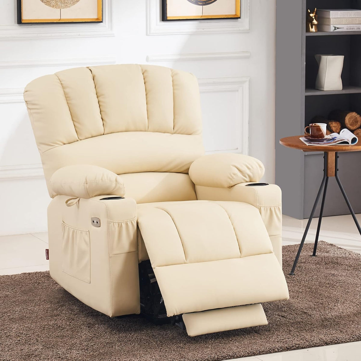 Heated Lift Recliner for Seniors with USB and Cup Holders