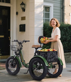 YEBEI Folding Electric Tricycle for Adults, 500W Motor, 48V15AH Lithium Battery, 20 x 4.0 in Fat Tires