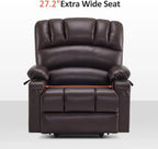 Heated Lift Recliner for Seniors with USB and Cup Holders