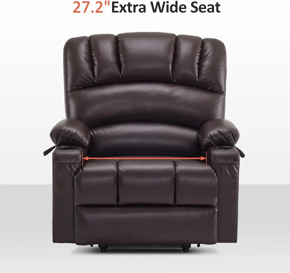 Heated Lift Recliner for Seniors with USB and Cup Holders