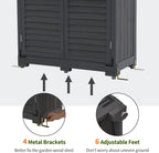 MCombo Tall Garden Wood Storage Shed, Brown - 1.52 x 2.85 ft