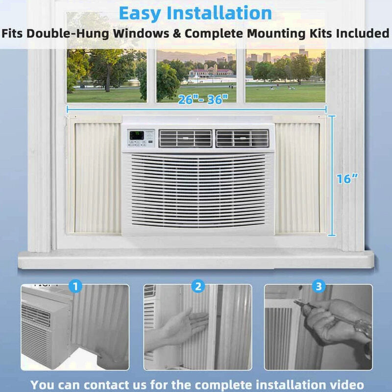 10000 BTU Quiet Window Air Conditioner With Remote, Eco Mode And Dehumidifier