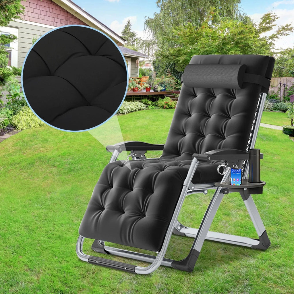 NAIZEA Zero Gravity Lawn Recliner Chairs, 2 Pack, Black