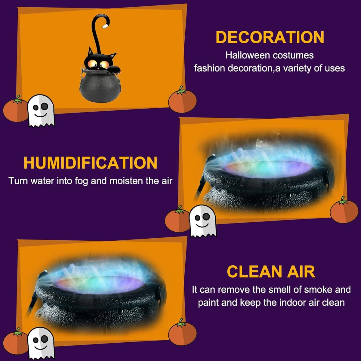 Generic Halloween Fog Machine With Color-Changing LED Light - Black, 1 Count