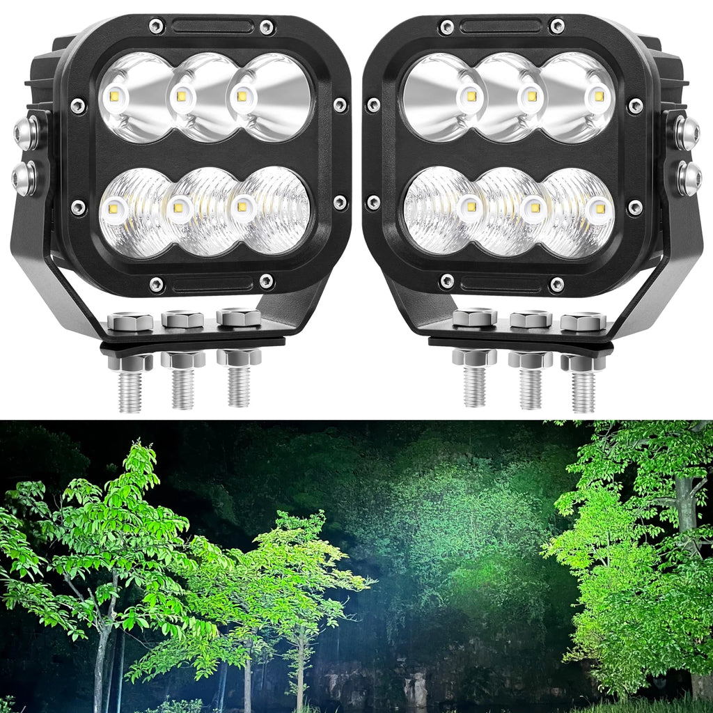 SAN YOUNG LED Off-Road Driving Lights, 5 Inch, 120W, 10000lm, 12V/24V, Pair - IP68