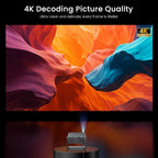 HAPPRUN Outdoor Smart Projector, 2000 ANSI Lumens, 1920 x 1080, 4K Decoding - Google TV