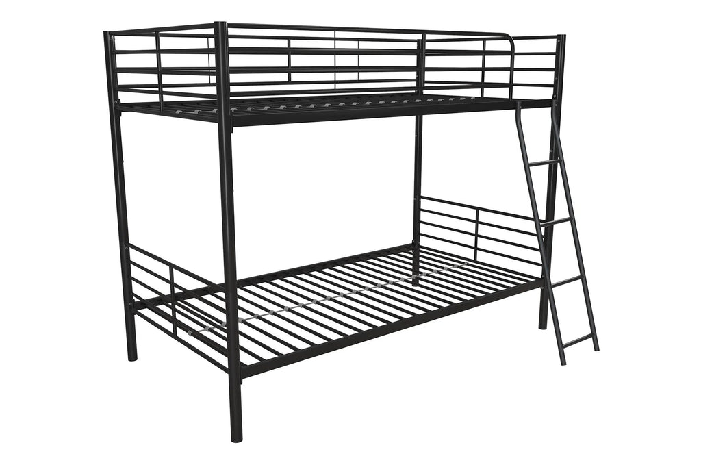 Mainstays Convertible Twin Over Twin Metal Bunk Bed - Black
