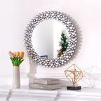 Round Crystal Accent Decorative Wall Mirror - 18/24/34 in
