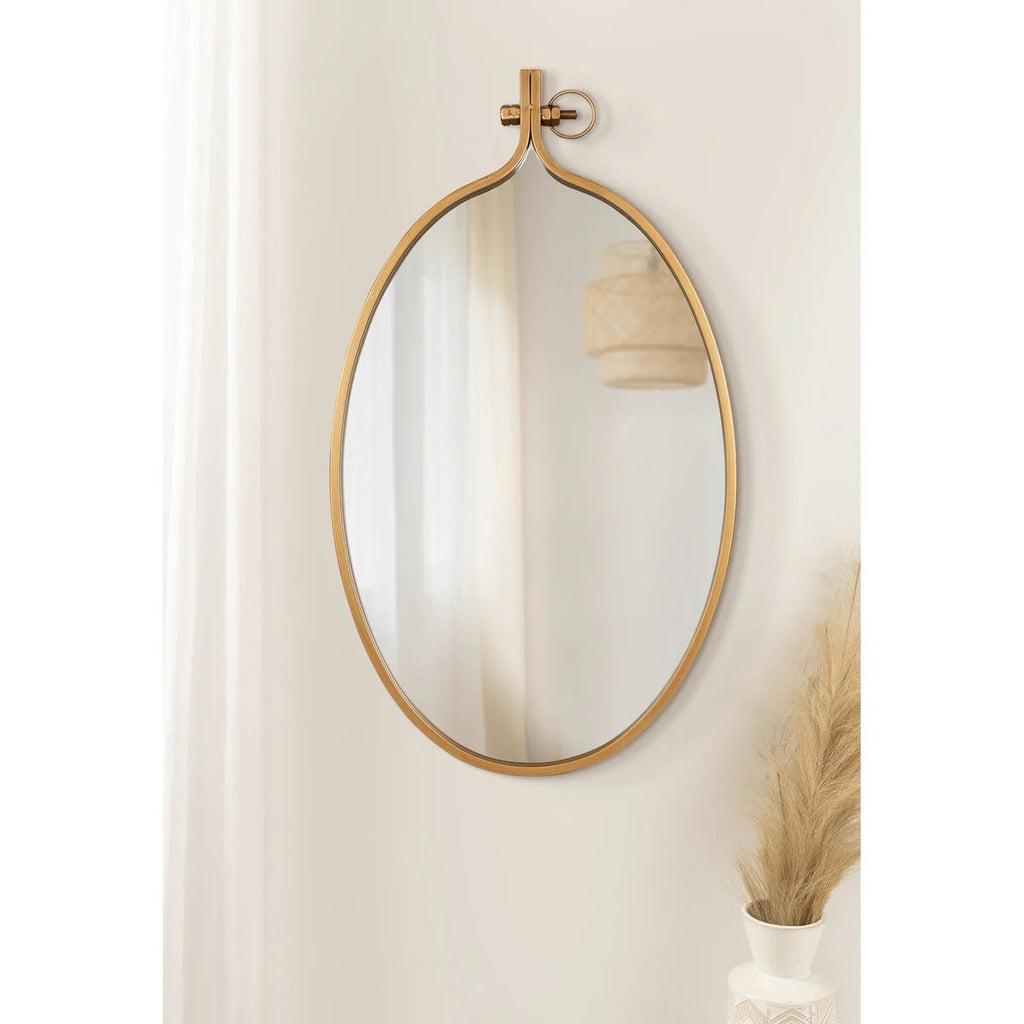 Modern Round Wall Mirror With Decorative Metal Frame