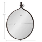Modern Round Wall Mirror With Decorative Metal Frame