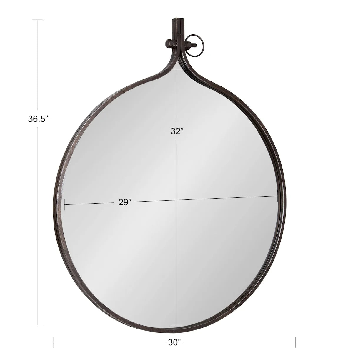 Modern Round Wall Mirror With Decorative Metal Frame