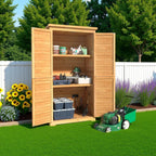 Lofka Outdoor Storage Cabinet With 2 Lockable Doors And 2 Adjustable Shelves, 34.3 x 18.3 x 63.2 in