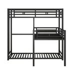 L-Shaped Metal Triple Twin Bunk Bed For 3, Black