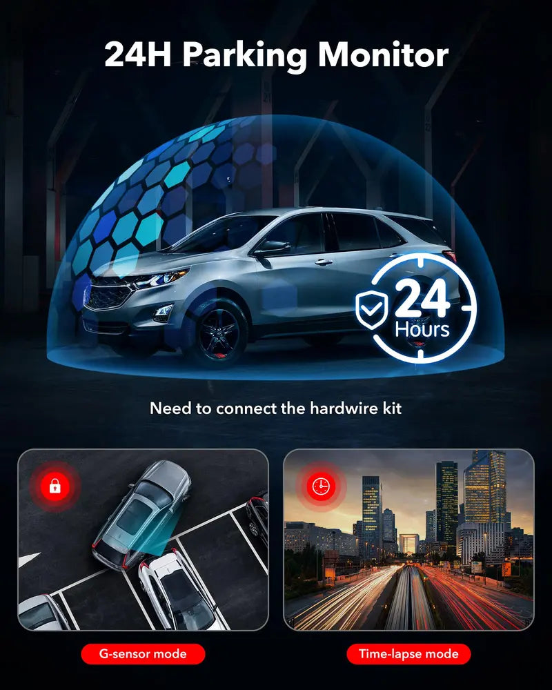 REDTIGER Front And Rear Dash Cam 4K/2.5K Full HD - F7NP