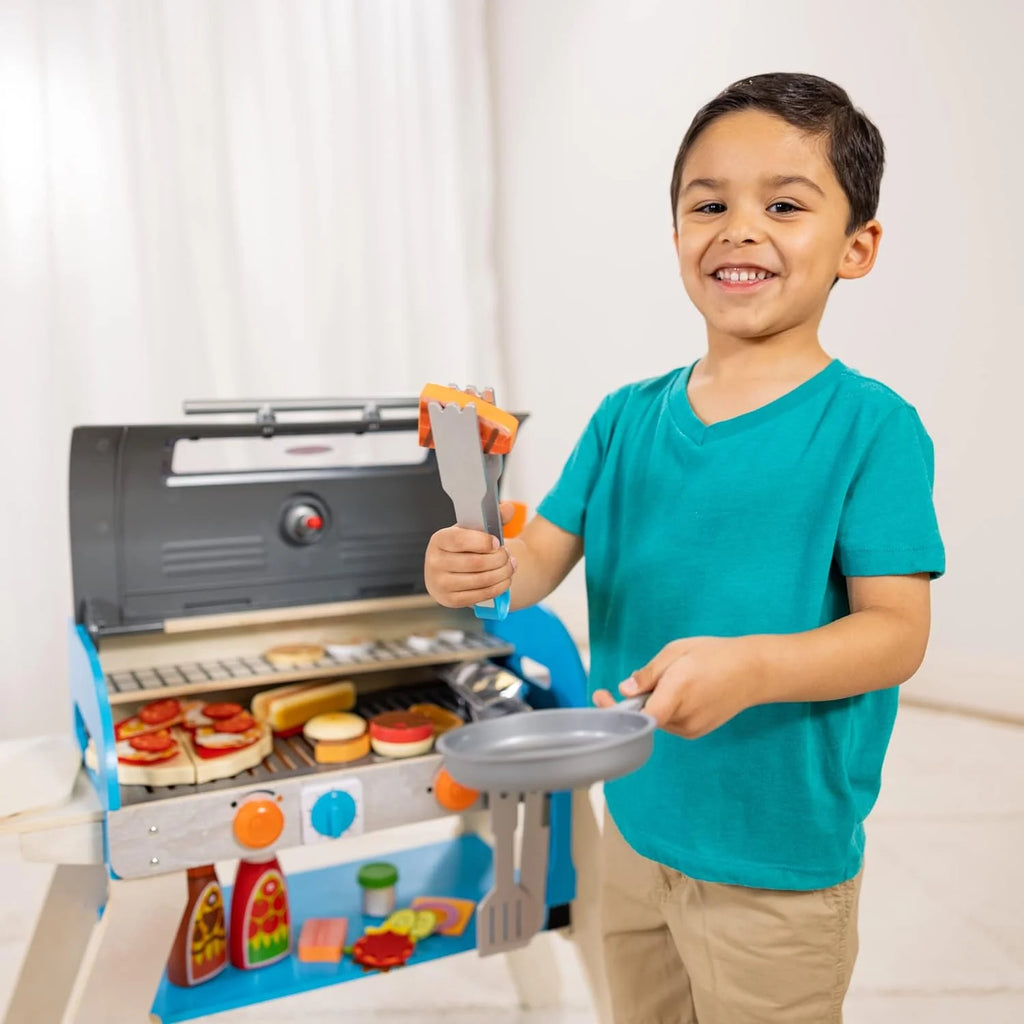 Melissa & Doug Wooden Grill, Smoker And Pizza Oven Play Set - 30608