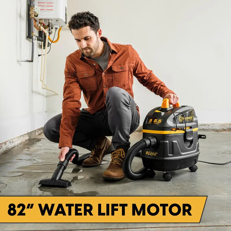 Vacmaster 5-Gallon 5.5 Peak HP Wet/Dry Vacuum With 9 Accessories