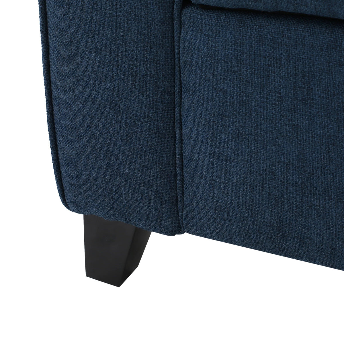Noble House Amanda Dark Blue Fabric Armed Storage Bench