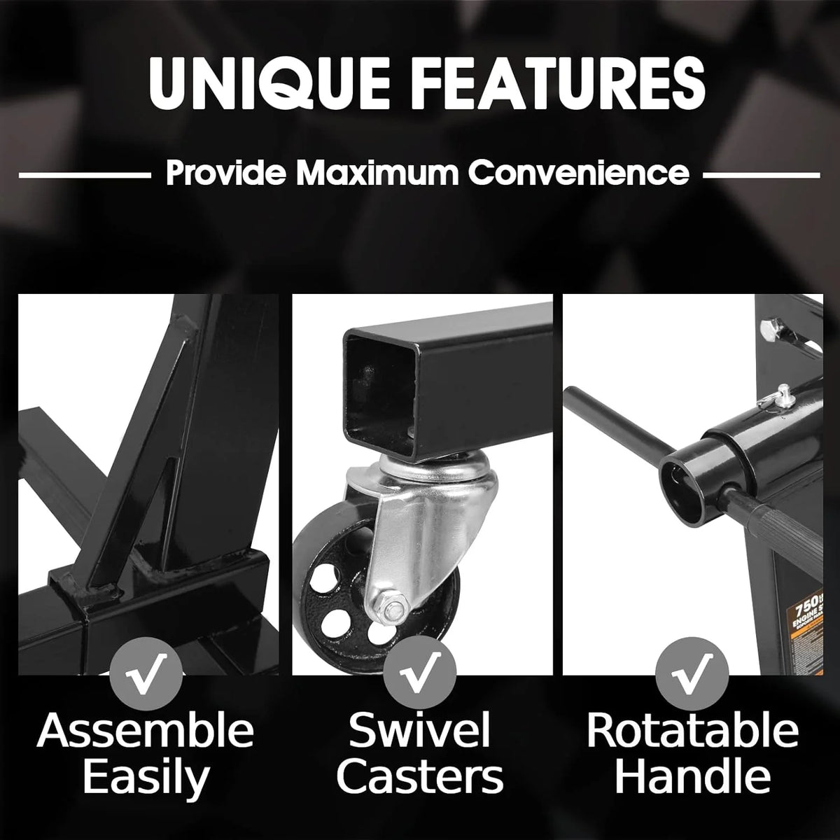 Rotating Engine Stand, 1,000 Lbs Capacity With Removable Oil Pan And Magnetic Tray - AT25002R