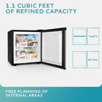 EUHOMY Compact Upright Freezer, 3.0 Cubic Feet, Silver Stainless Steel Door - MF-30-Y