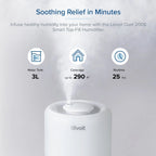 Levoit Smart Cool Mist Top-Fill Humidifier, 3 Liter, White - Dual 200S